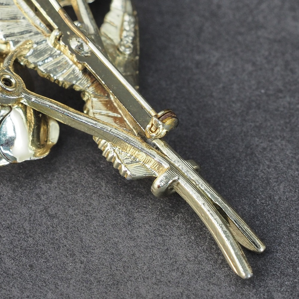 Cora Brooch Pin Silver Tone Flowers and Leaves Vintage Women's Jewelry - Picture 6 of 10